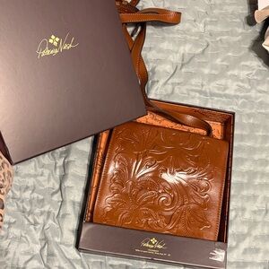 Patricia Nash Tan Embossed Leather Crossbody